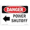 Signmission Safety Sign, OSHA Danger, 12" Height, 18" Width, Power Shutoff (Left Arrow), Landscape OS-DS-D-1218-L-2254 - alternate 1